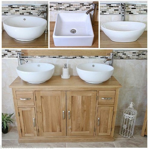 Solid oak bathroom vanity unit - solid,
