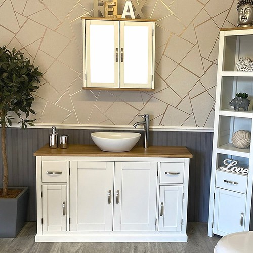 Bathroom single vanity - bathroom, off
