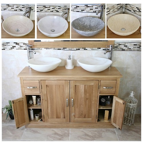 Solid oak bathroom vanity unit - bathroom,
