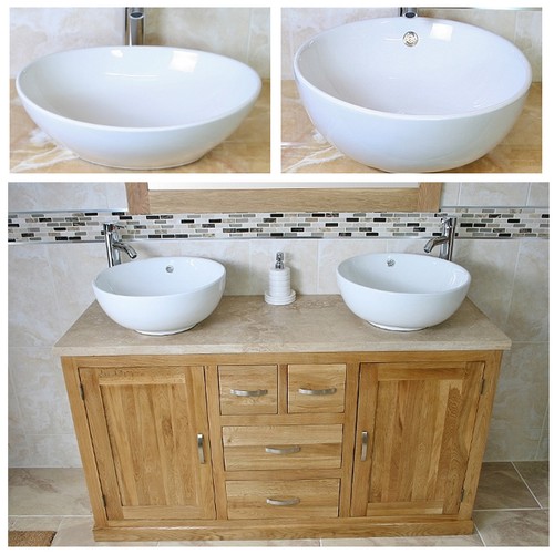 Solid oak bathroom double - oak,