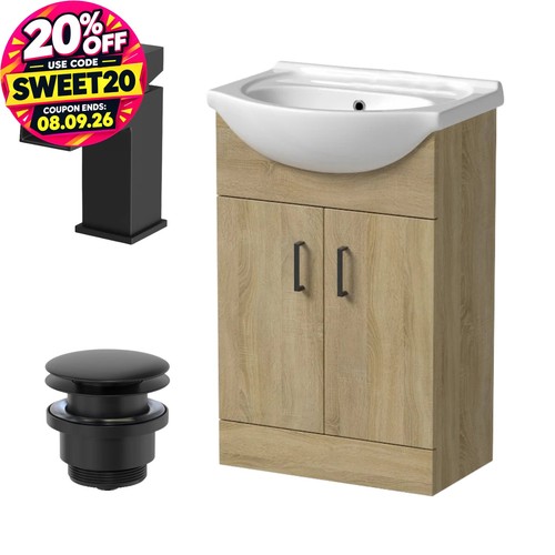 560mm oak bathroom vanity - 560mm,