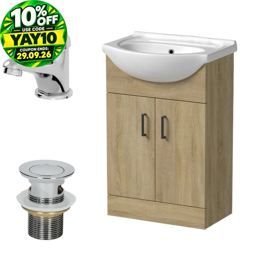 560mm oak bathroom vanity - bathroom,
