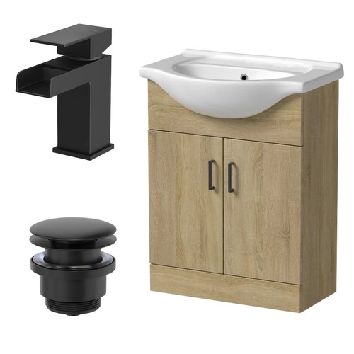 650mm oak bathroom - oak, vanity