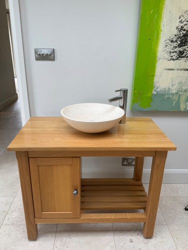 Fired earth oak washstand - fired,