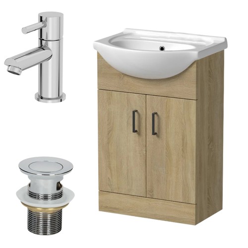 560mm oak bathroom vanity - 560mm, unit