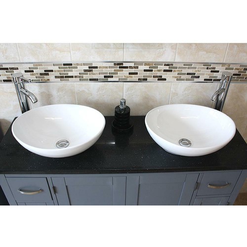Grey bathroom vanity - bathroom,
