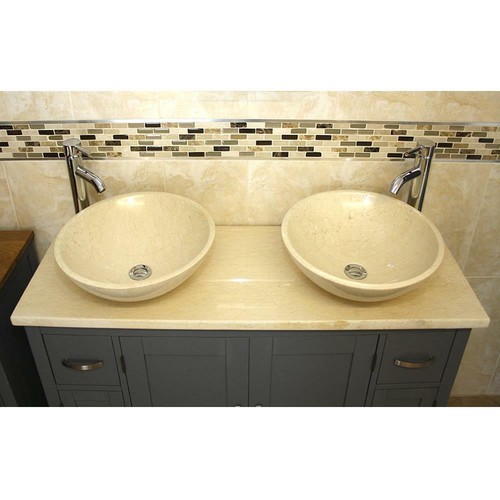 Grey bathroom double vanity - double,