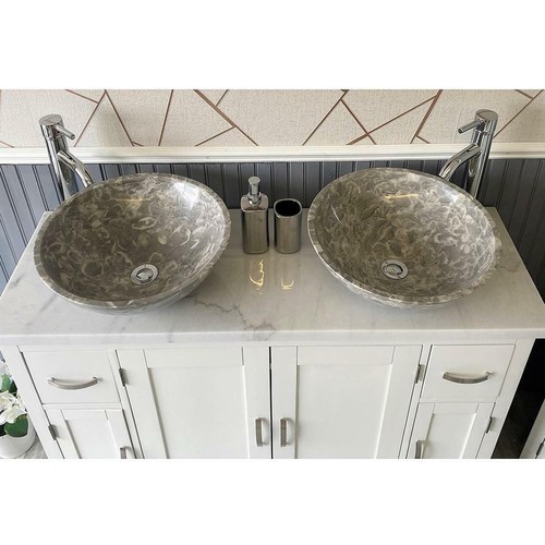 White painted bathroom vanity - white,