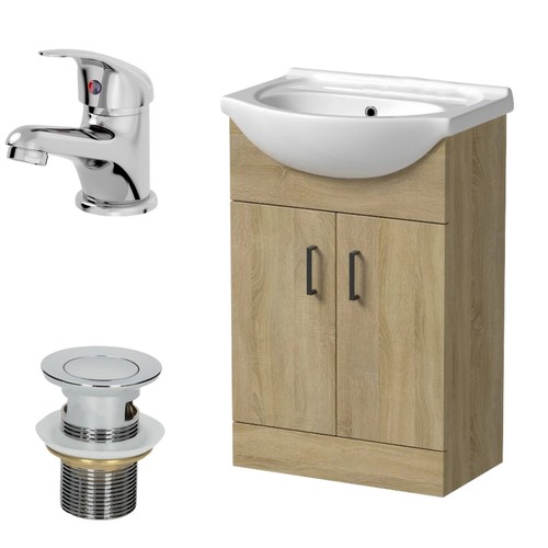 560mm oak bathroom vanity - 560mm,
