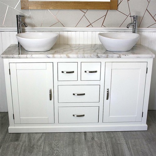 White painted bathroom double - white,