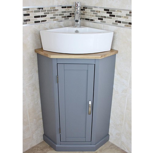 Grey painted bathroom corner - bathroom,