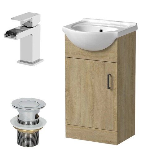 450mm oak bathroom vanity - oak,
