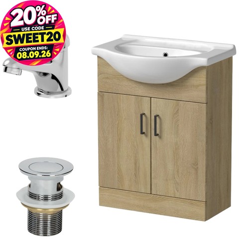 650mm oak bathroom - 650mm, vanity