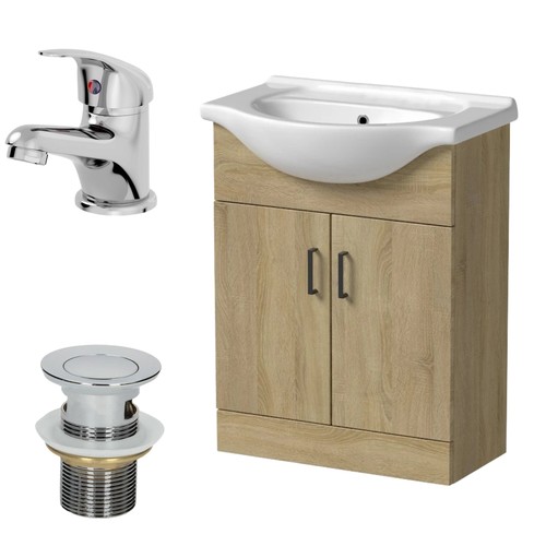 650mm oak bathroom vanity - 650mm,
