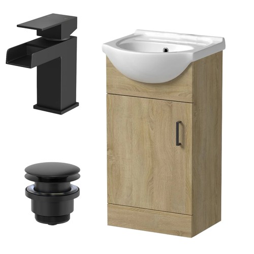 450mm oak bathroom vanity unit - vanity,