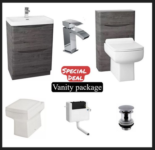 Bali 600mm graphite oak vanity - bali,