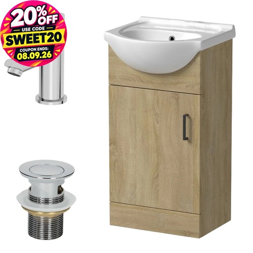 450mm oak bathroom - oak,