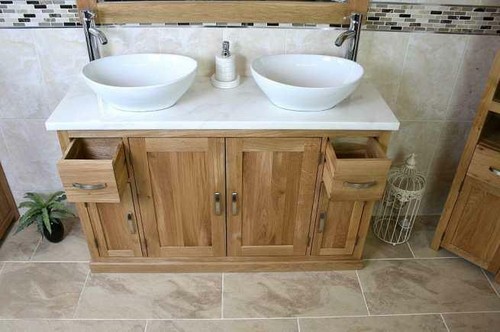 Solid oak bathroom vanity unit - solid,