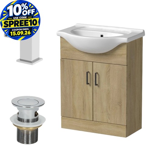 650mm oak bathroom - 650mm, unit