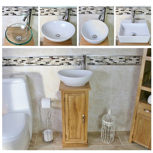 Solid oak bathroom cabinet - oak,