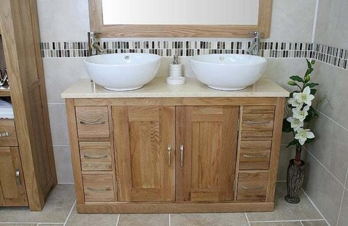 Bathroom vanity unit solid oak - solid,