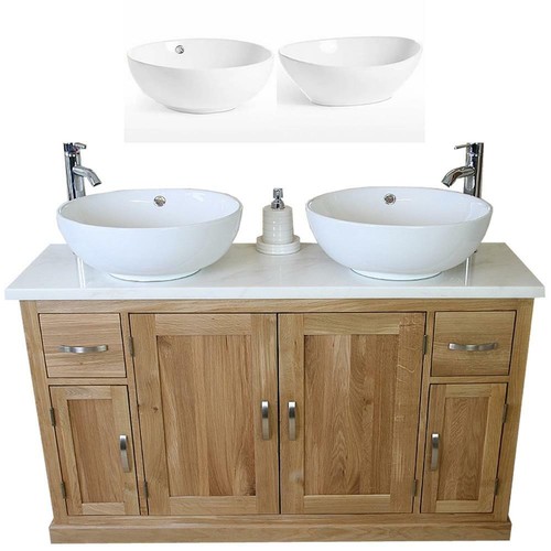 Solid oak bathroom vanity - bathroom,