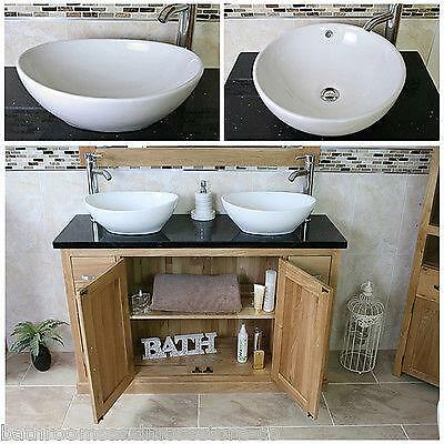 Solid oak bathroom vanity unit - oak,
