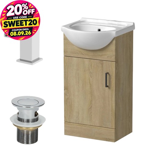 450mm oak bathroom vanity - 450mm,