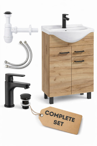 550mm oak bathroom vanity - 550mm,
