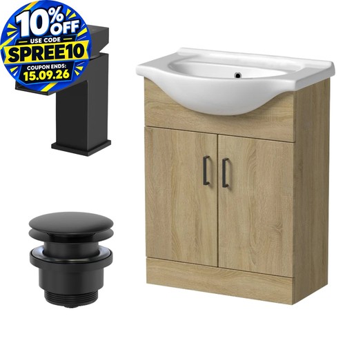 650mm oak bathroom vanity - oak,