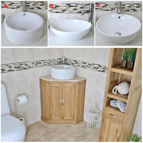 Solid oak bathroom - oak, corner