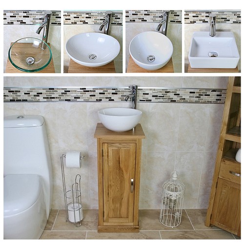 Solid oak bathroom cabinet - bathroom, |