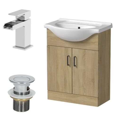650mm oak bathroom vanity - oak,