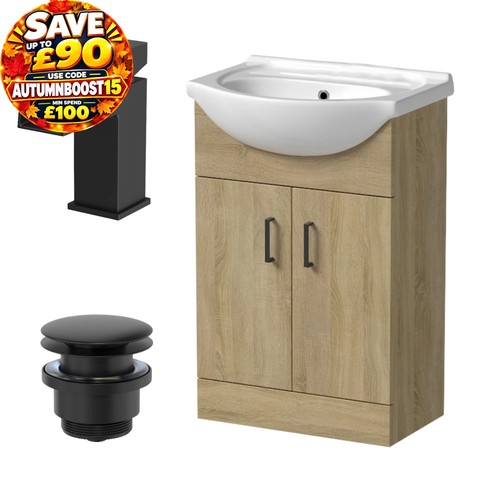 560mm oak bathroom vanity unit - bathroom,